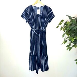 NWT Amasoo Blue and White Dress With Tie